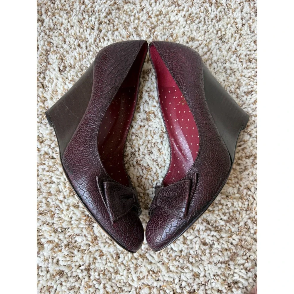 Moschino Cheap and Chic Oxblood Leather Bow Pumps Heels 36 Made Italy